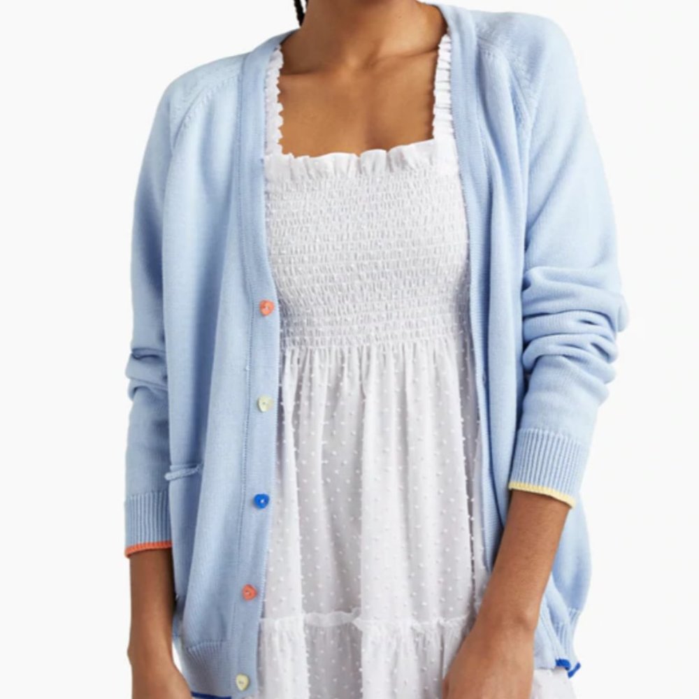 Hill House Home The House Cardigan Light Blue V-Neck Sweater